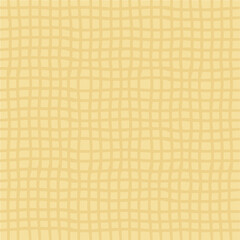 Vector hand drawn crayon checkered pattern. Grunge Doodle Plaid geometrical yellow beige white brush texture. pencil Crossing lines. Abstract pattern.