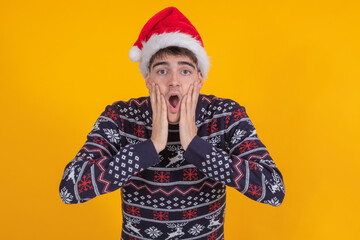 young santa claus at christmas isolated on background