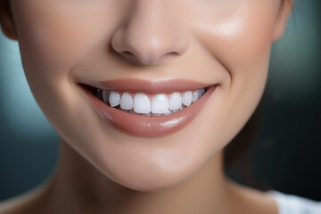 Fototapeta premium Rediscovering your youthful smile with teeth whitening. Concept of age-defying grins. Generative Ai.