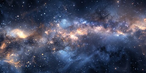 Obraz premium A river of stars flowing through the boundaries of an ever-expanding unknown universe.