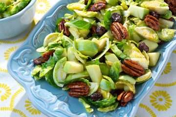 TART AND SWEET BRUSSELS SPROUT SALAD, FRUIT AND VEGETABLE SALAD TO SERVE ANY TIME OF YEAR