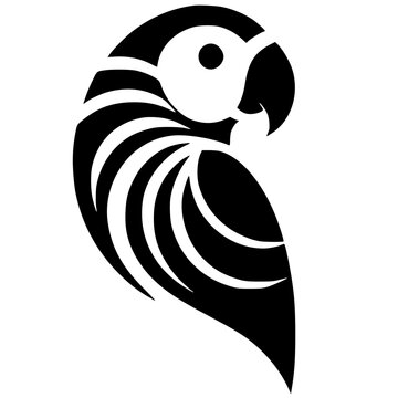 recommend clip art: Silhouette of a macaw bird