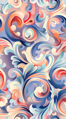 Obraz premium Seamless pattern with a mesmerizing flow, featuring intricate details and vibrant colors