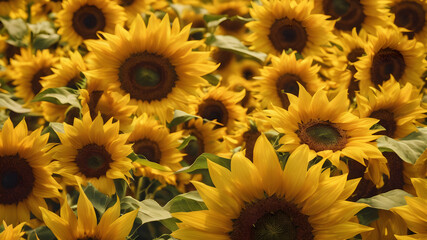 Fototapeta premium Sunflower petals with vibrant yellow color. Generative AI