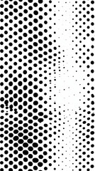 Seamless halftone pattern background fading from big to small black dots creating a gradient from black to white