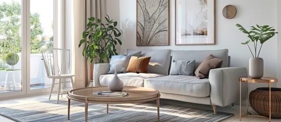 Interior of light living room