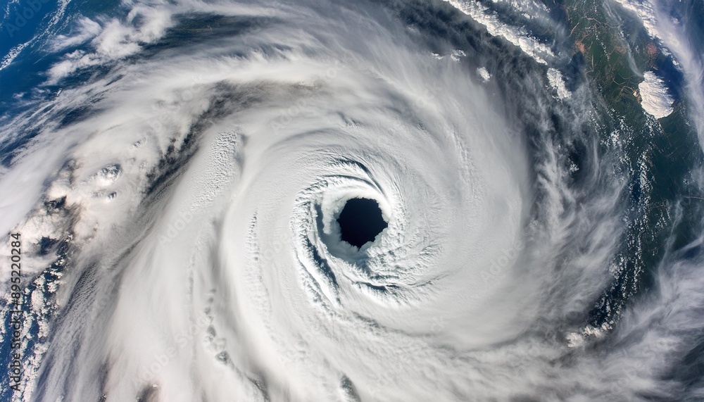 Wall mural eye of the typhoon seen in satellite images