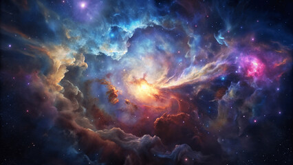 Naklejka premium colorful nebula on space galaxy