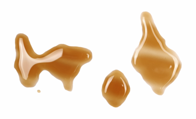 Soda spilled isolated on white, puddle clipping