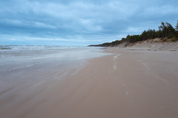 Beautiful dunesscenery of the Slowinski National Park by the Baltic Sea, Leba. Poland