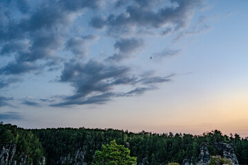 Obraz premium Sonnenaufgang – Blaue Stunde in der Sächsischen Schweiz – Bastei - Elbsandsteingebirge