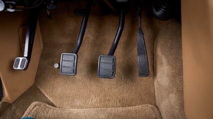 Pedals inside of a car