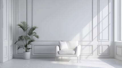 Fototapeta premium 3d white abstract interior background. Ai generation