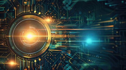 Obraz premium Abstract technological background. Ai generation.