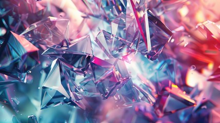 Chaotic glass colored background. Ai generation