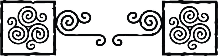 Celtic Spiral Header - Square Ends - Triskele Symbol