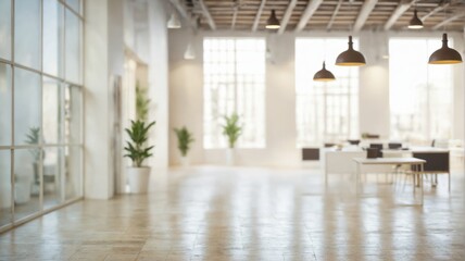 Obraz premium Empty modern office space Blurred empty open space