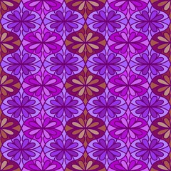 Abstract geometric floral seamless flower pattern for fabrics and linens