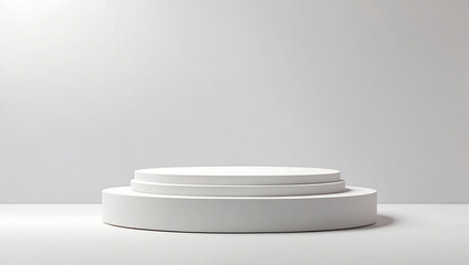 White podium color background for product presentation minimal style
