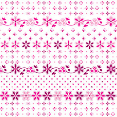 Small decorative flowers and leaves pattern with lace motifs