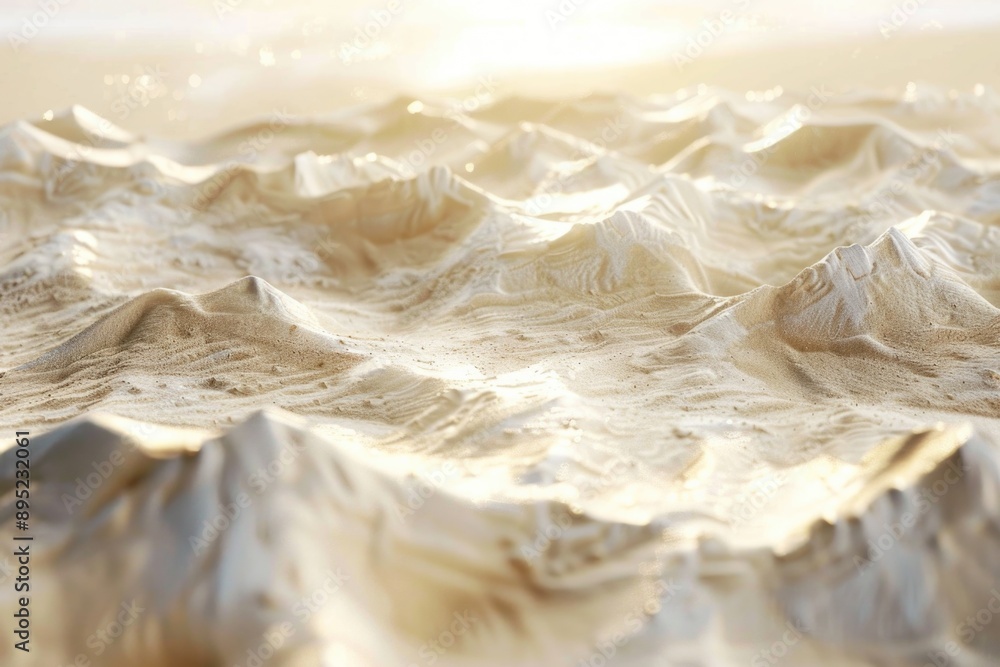 Poster a computer-generated image of a mountain range with peaks and valleys