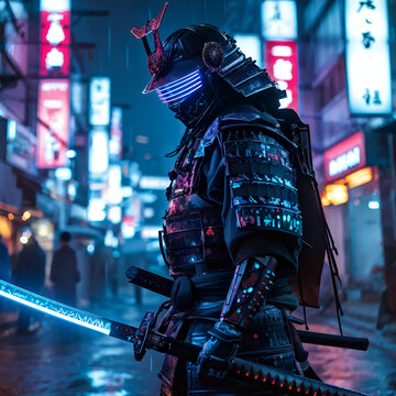 Neon Cyber Samurai