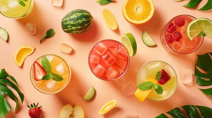 Enjoy a variety of delicious fresh fruit juices in flavors like apple, orange, strawberry, guava, mango, griffon berry, watermelon, cantaloupe, cucumber, and tomato.