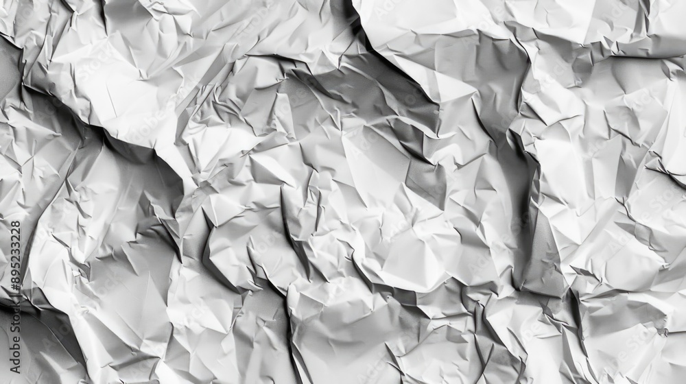 Poster a close-up shot of crumbled paper with creases and folds