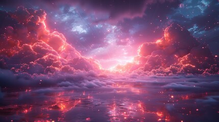 Obraz premium Glowing Clouds over Water