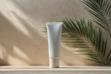 White tube cream lotion Cosmetic tube packaging mockup
