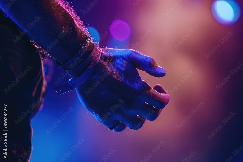 Poster A close-up shot of a person's hand grasping an object, suitable for use in scenarios where a personal touch is needed