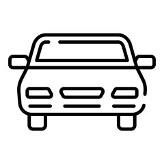 Obraz premium Car front black line icon