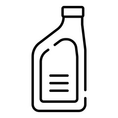 Motor oil bottle black line icon