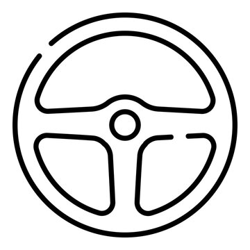 recommend clip art: Steering wheel black line icon