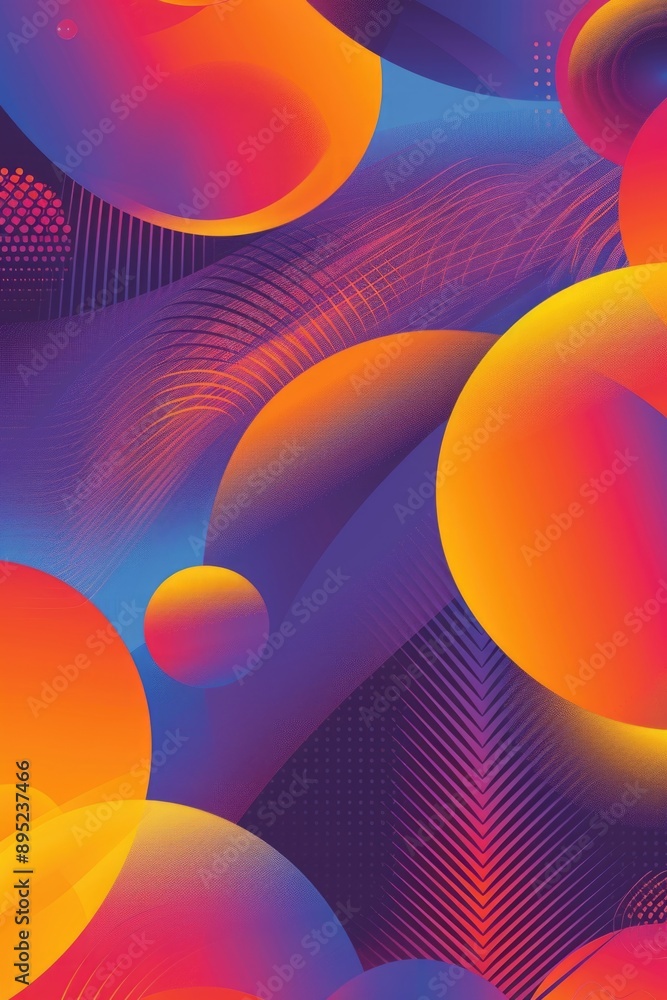 Poster a collection of colorful circles against a dark background, suitable for use in designs or presentat