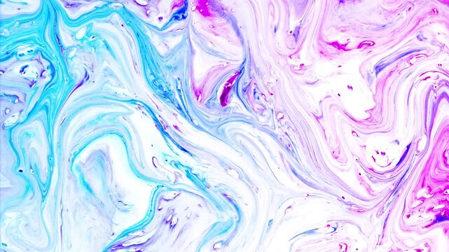 Animated abstract moving colorful round liquid marble background. Colorful liquid waves of water with paint background. Exquisite fluid art 3D abstract design colorful colors.