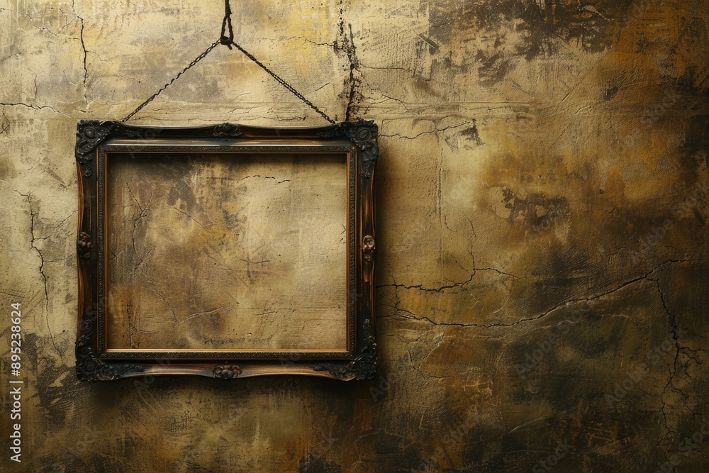 Aufkleber A picture frame hung on a wall with a empty space inside
