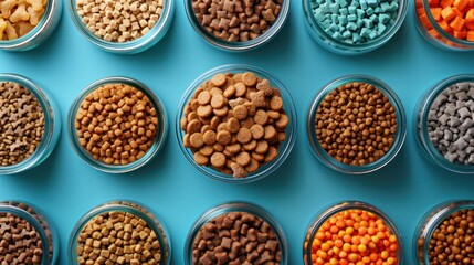 Fototapeta premium Assortment of Pet Food Kibble