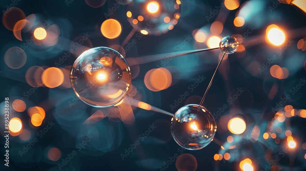 Poster lights connected in a unique lamp stand against a dark backdrop. this abstract image represents know