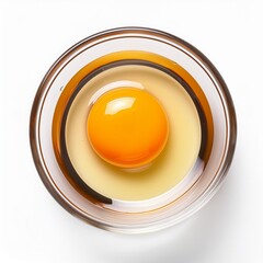 one raw egg in a bowl