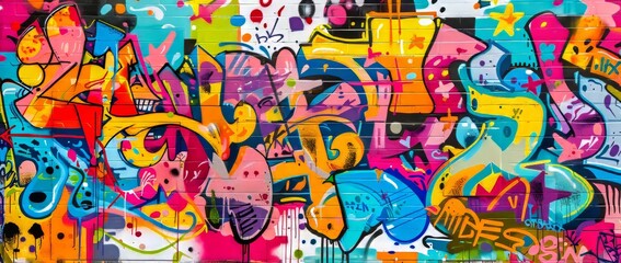 An abstract graffiti wall background, generated from Generic AI, which could be used as a pop art backdrop.