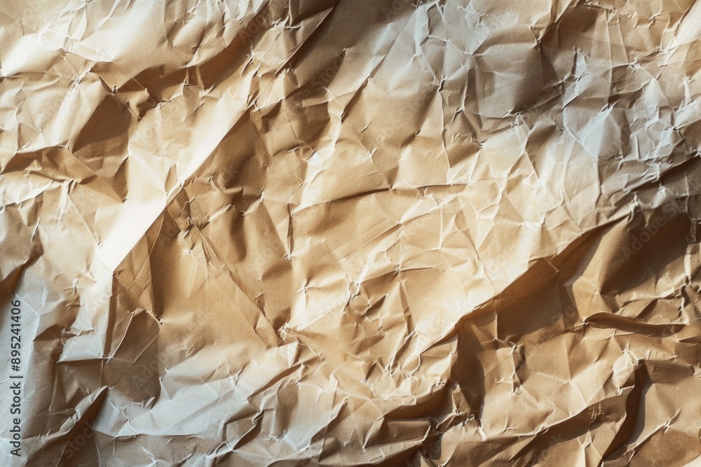 Poster a close-up view of crumpled paper with creases and folds