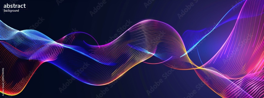 Aufkleber a flowing background of particles with dynamic waves. an illustration of modern design.