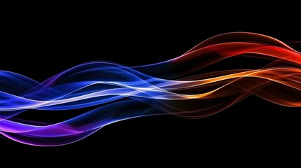 Abstract background forming wavy lines of colorful light