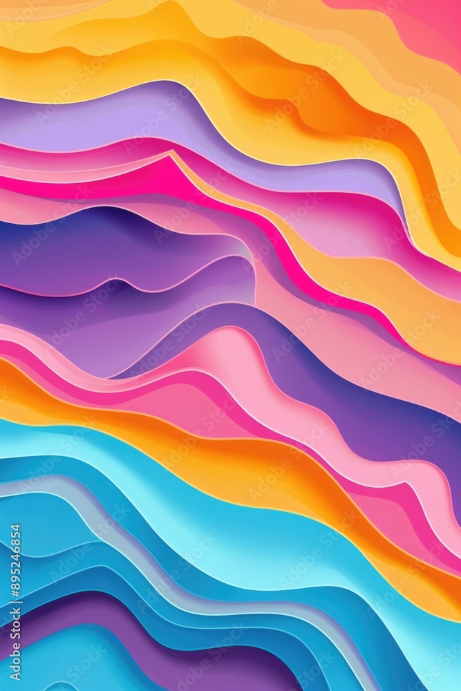Poster multicolored background with wavy lines, suitable for illustrations and designs