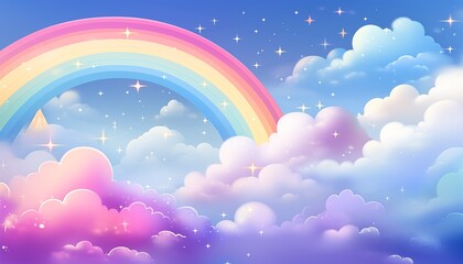 rainbow and clouds in sky