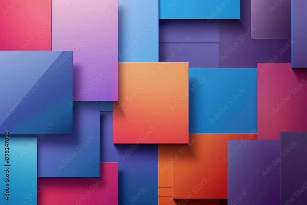 Poster a collection of square blocks piled up, could be used in architectural or construction concept illus