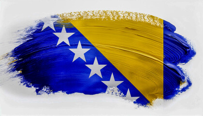 Paint stain in the colours of the flag of Bosnia and Herzegovina