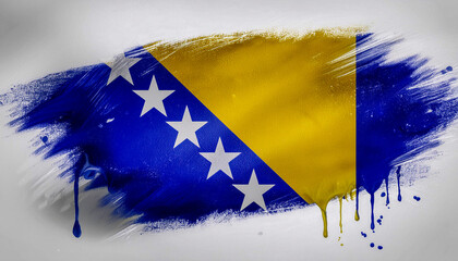 Paint stain in the colours of the flag of Bosnia and Herzegovina