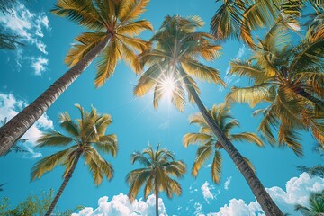 Palm Trees Against a Sunny Sky